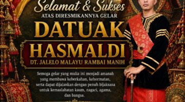 Suasana Sakral Iringi Pengukuhan Hasmaldi sebagai Datuak Suku Malayu Rambai Manih